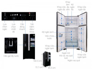 TỦ LẠNH HITACHI  R-FW690PGV7 (GBK/GBW) ,540L, Inventer , New 2018