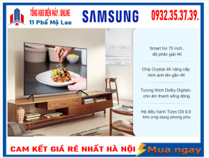 Smart Tivi Samsung 4K 75 inch 75AU7700 UHD Mới 2021