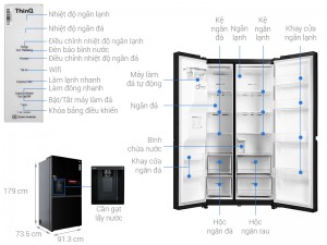 Tủ lạnh LG Inverter Side by Side 635 Lít GR-D257WB model 2022