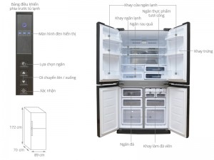 Tủ lạnh Sharp SJ-FX630V-ST, 626 lít, Inverter  (Màu ngẫu nhiên)