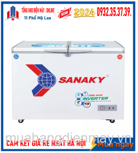 Tủ đông Sanaky Inverter VH-2899W3 ( 240 lít, 1 ngăn đông, 1ngăn mát, 2 cánh mở, dàn lạnh đồng )