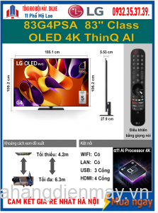 Smart Tivi LG OLED evo 83G4PSA 4K 83 inch ThinQ AI Mới 2024