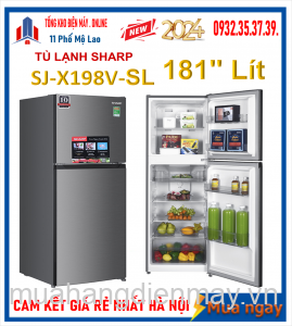 Tủ lạnh Sharp Inverter 181 lít SJ-X198V-SL Mới 2024