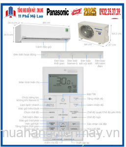 Điều hòa Panasonic 9000 BTU 2 chiều inverter XZ9BKH-8 New 2025