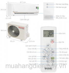 Điều hòa Sharp inverter 12000 BTU 1 chiều AH-X13CEWC New 2025