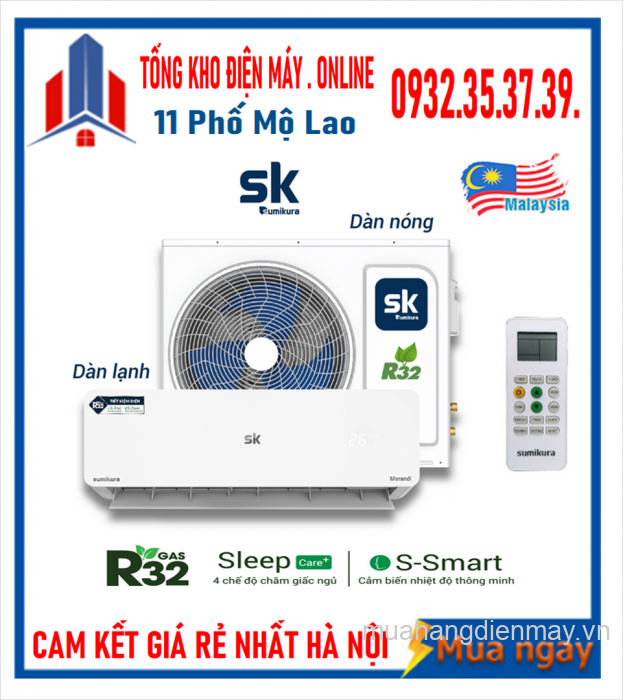 Điều hòa Sumikura 2 chiều 9.000BTU  APS/APO-H092/Titan -A GAS-R410 NEW 2018