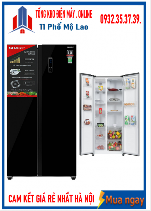 Tủ lạnh Sharp Inverter SJ-SBX440VG-BK 442 lít