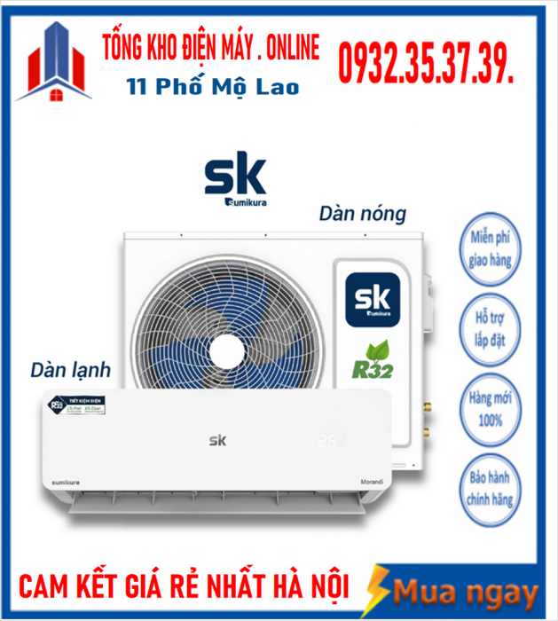 Điều Hòa Sumikura 9000Btu 1 Chiều Thường APS/APO-092/MORANDI MỚI  2023