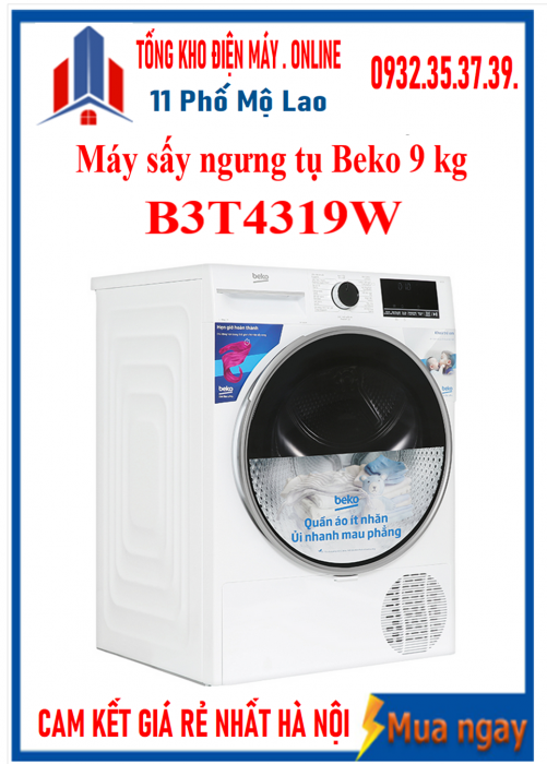 Máy sấy ngưng tụ Beko 9 kg B3T4319W - Made in THỔ NHĨ KỲ