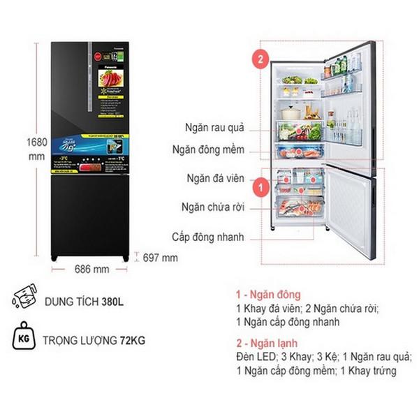 Tủ lạnh Panasonic Inverter 380 lít NR-BX421XGKV