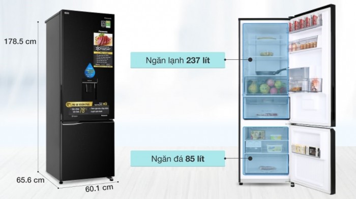 Tủ lạnh Panasonic Inverter 322 lít NR-BC360WKVN