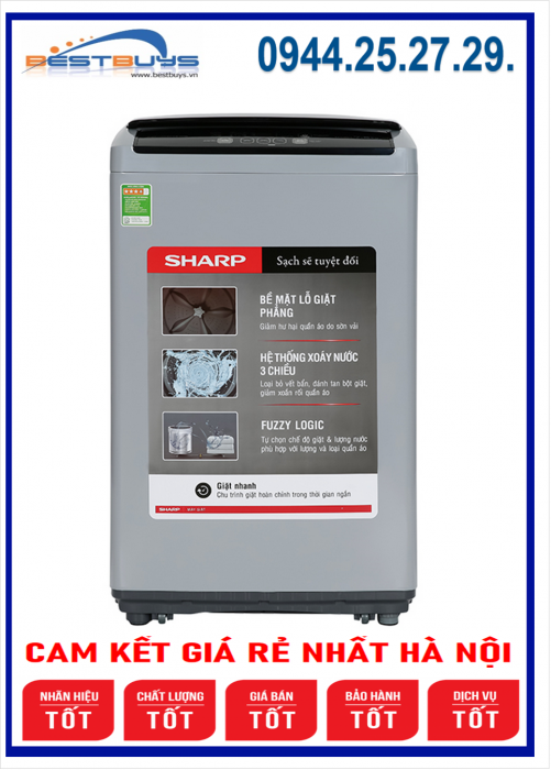 Máy Giặt Sharp 8.5 Kg ES-Y85HV-S MỚI 2023