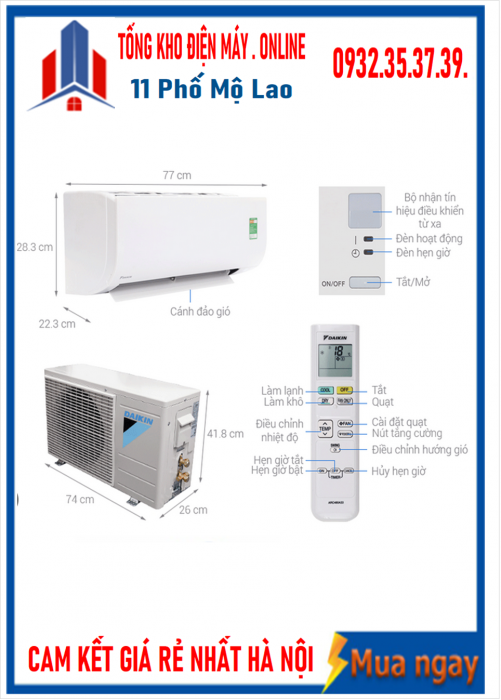 Điều hòa Daikin 9000 BTU FTF25XAV1V  Mới 2023