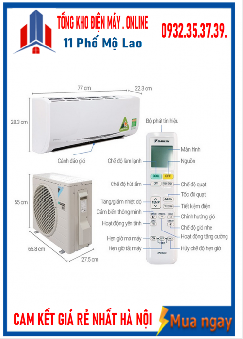 Điều hòa Daikin 12000 BTU FTF35XAV1V Mới 2023