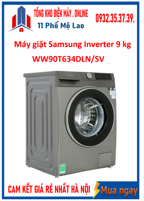 Máy giặt Samsung Inverter 9 kg WW90T634DLN/SV 