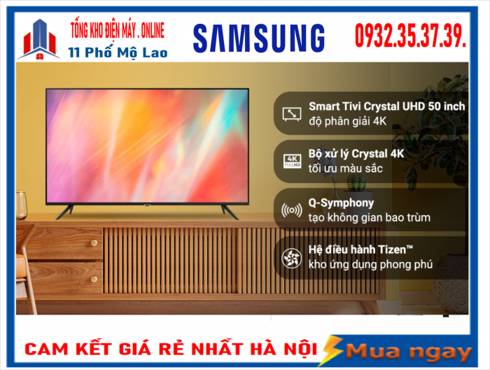 Smart Tivi Samsung 4K 50 inch UA50AU7002 [ 2022  ]