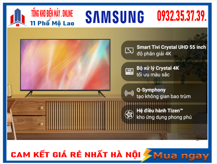 Smart Tivi Samsung 4K 55 inch UA55AU7002 [ 2022  ]