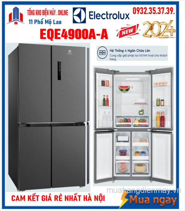Tủ lạnh 4 cửa Electrolux Inventer 496L EQE4900A-A Mới [2024]