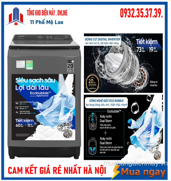 Máy giặt Samsung Ecobubble Inverter 10.5 kg WA10CG5745BDSV