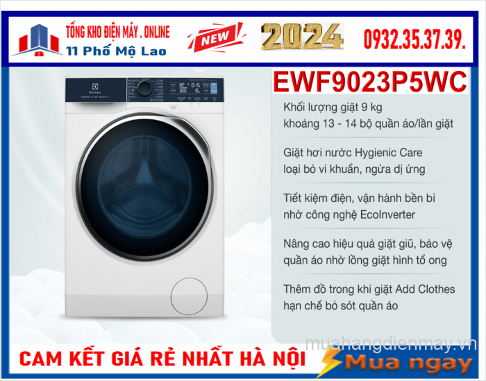 Máy giặt Electrolux UltimateCare 500 Inverter 9 kg EWF9023P5WC
