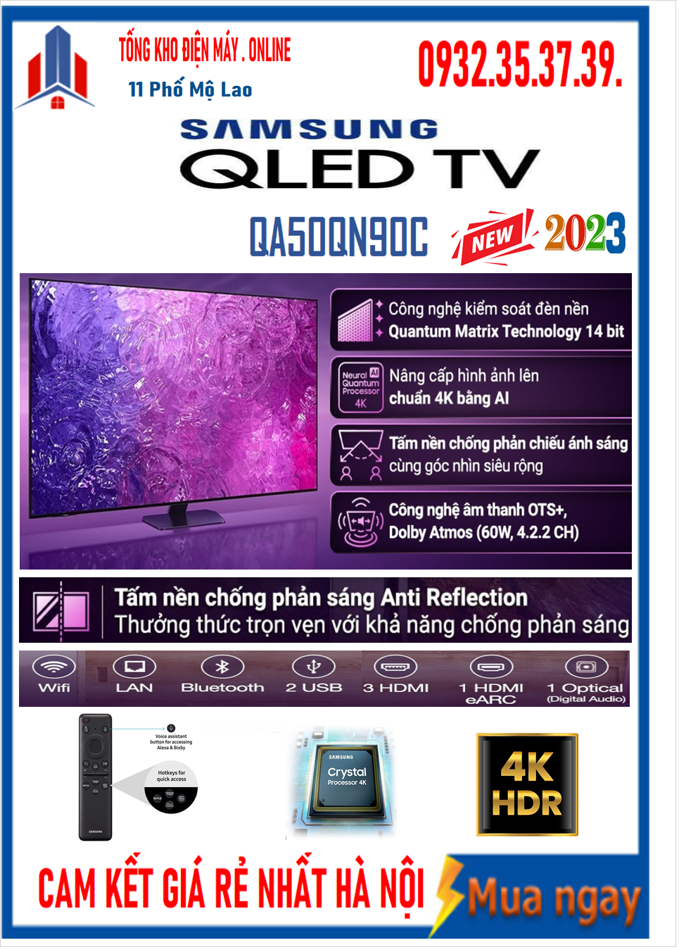 Smart Tivi Neo QLED 4K 50 inch Samsung QA50QN90C MỚI 2023 ...