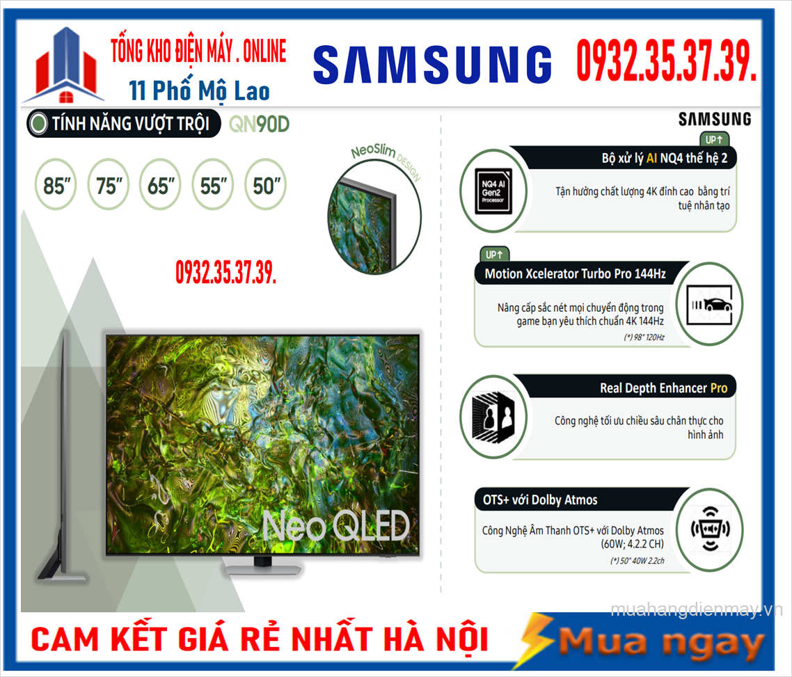 Smart Tivi Samsung 55QN90D QLED 4K 55 inch [2024]