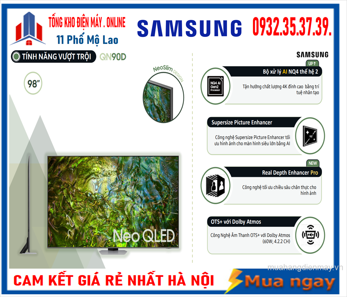 Smart Tivi Samsung 98QN90D 4K Neo QLED 98 inch [2024]