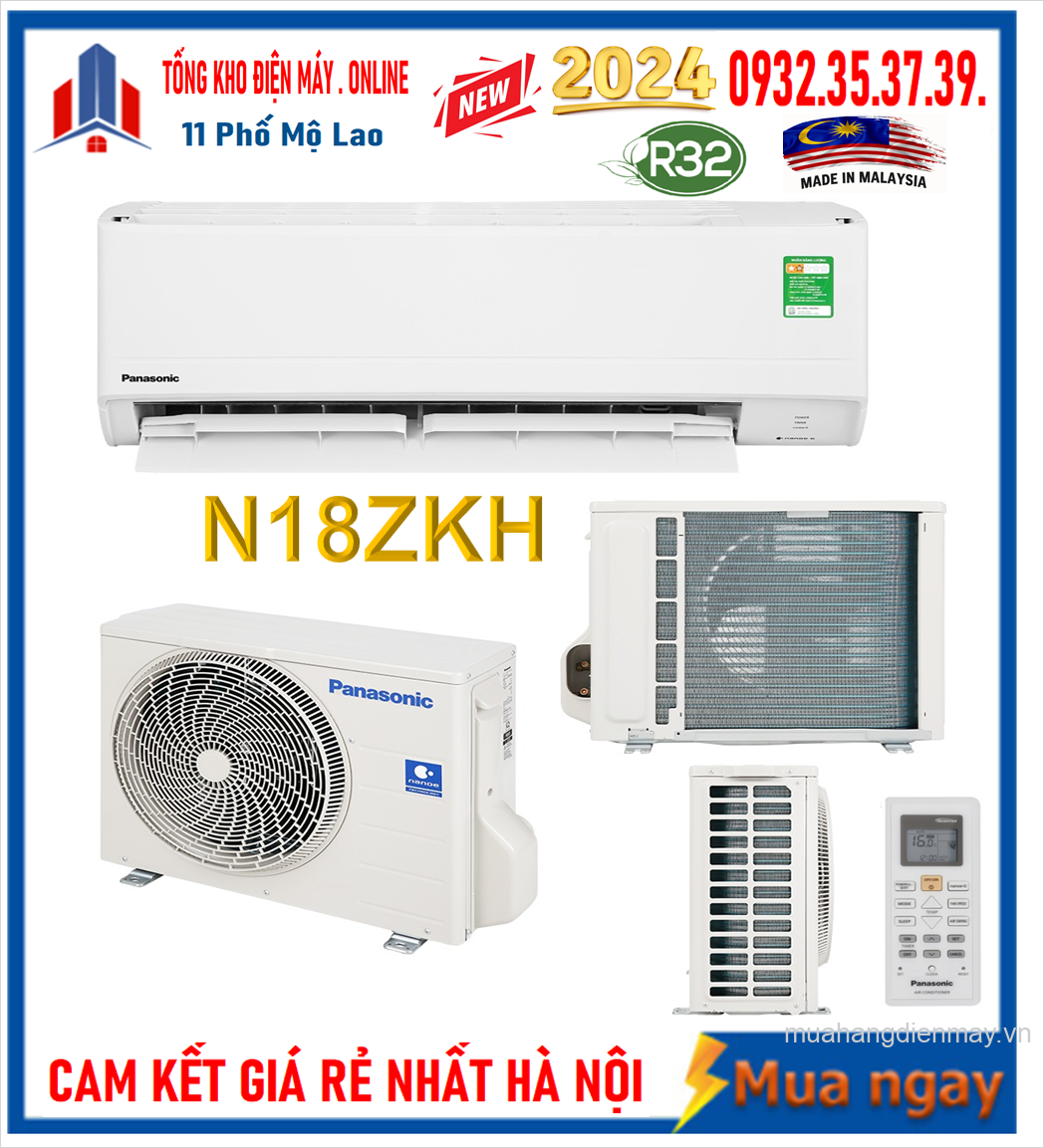 Điều hòa Panasonic 1 chiều 18000BTU N18ZKH-8 Mới 2024