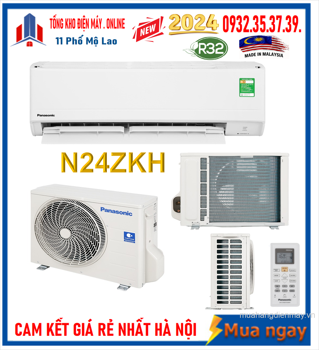 Điều hòa Panasonic 24000 BTU 1 chiều N24ZKH-8 Mới 2024