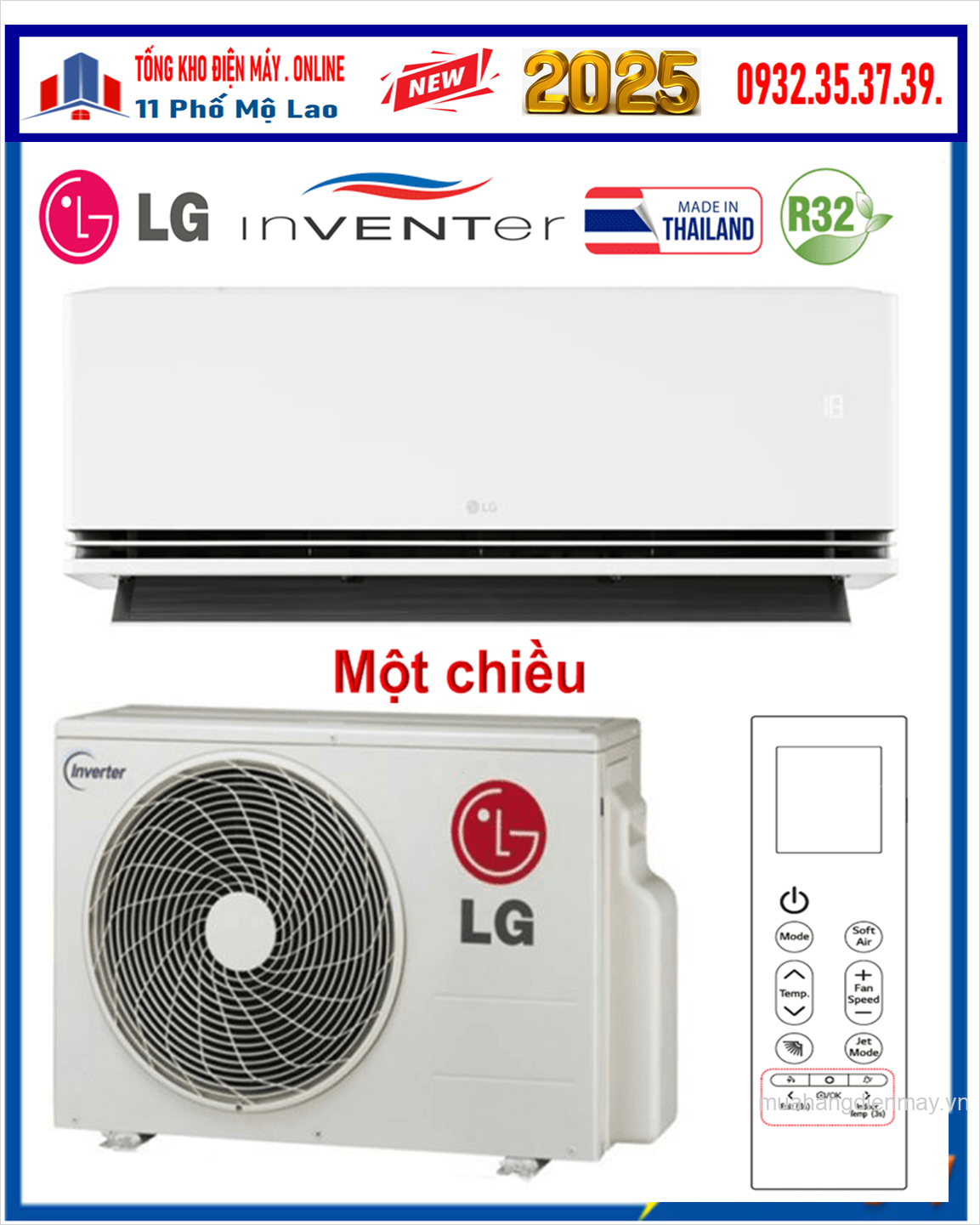 Điều hòa LG 24000 BTU 1 chiều inverter IDC24M1 Mới 2025