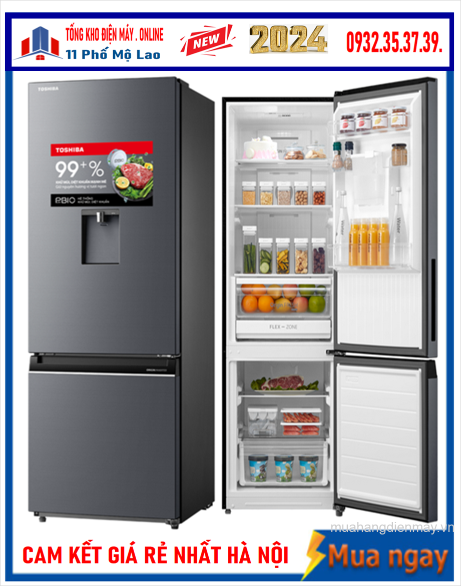 Tủ lạnh Toshiba Inverter 322 lít GR-RB405WE-PMV(06)-MG