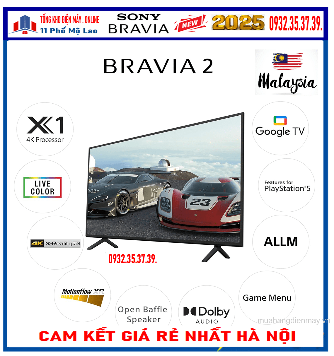 Bán Smart TiVi Sony BRAVIA 2 II 50 inch 4K HDR (K-50S25) New 2025